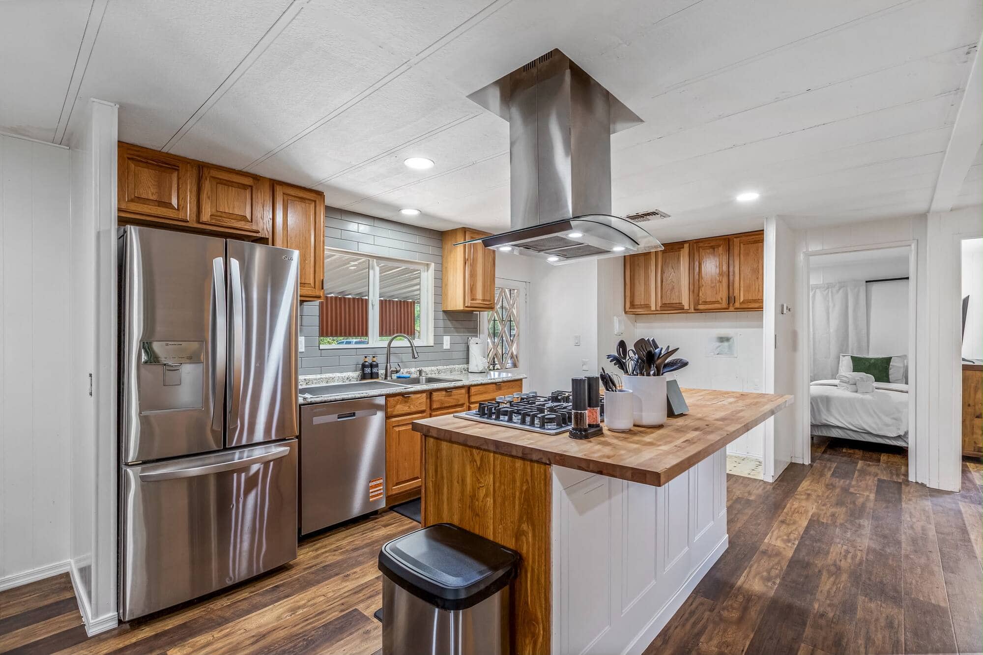 Real photo: a tidy kitchenette counter with a toaster and coffee makers in a well-kept Verde Valley home